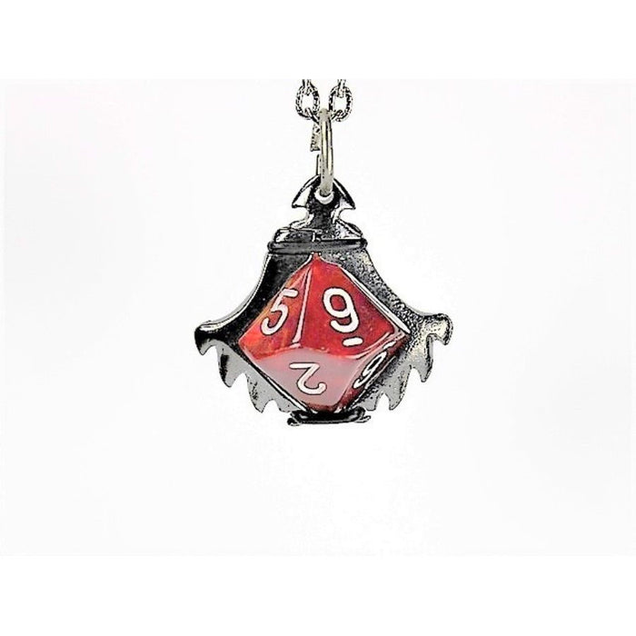 CHESSEX DICE: DICE HOLDER JEWELRY: SERRATED BLADE PENDANT D10 - GUNMETAL GREY FINISH (CHX53309)