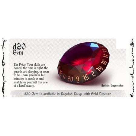 POLYHERO DICE: D20 GEM - ROGUISH ROUGE