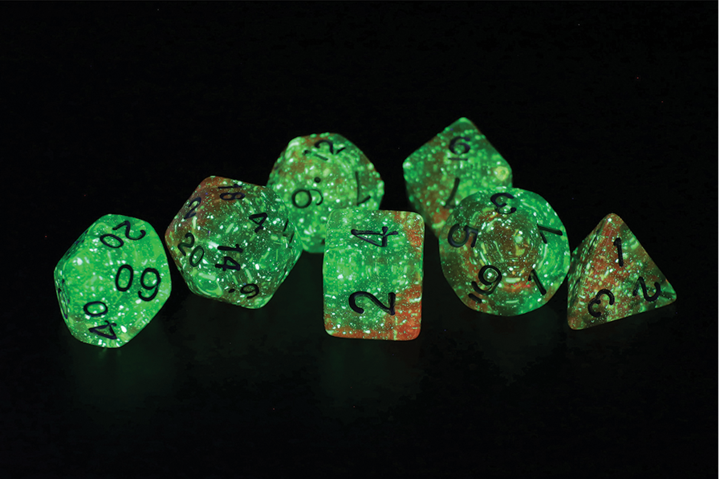 Sirius Dice: Lotus Glowworm 7 Die Set