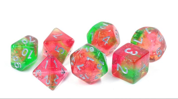 Sirius Dice: Lotus Glowworm 7 Die Set