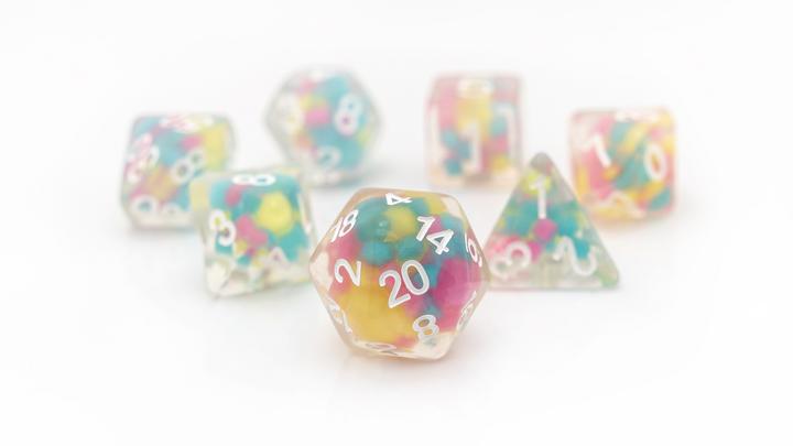 Sirius Dice: Lucky Charm Glowworm 7 Die Set