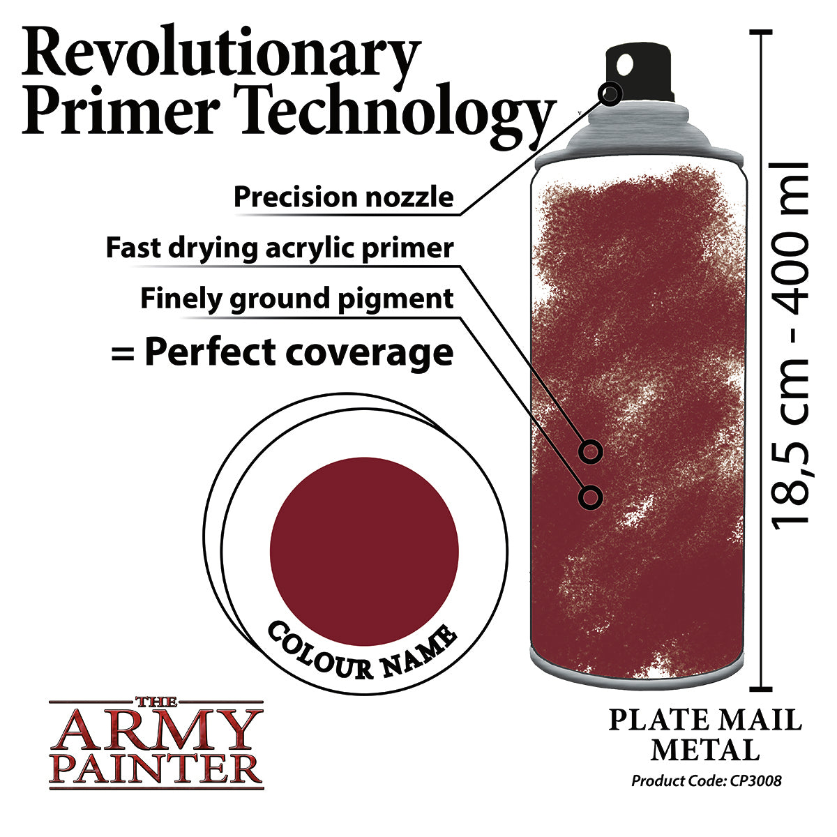 Army Painter: Plate Mail Metal Spray Paint Primer