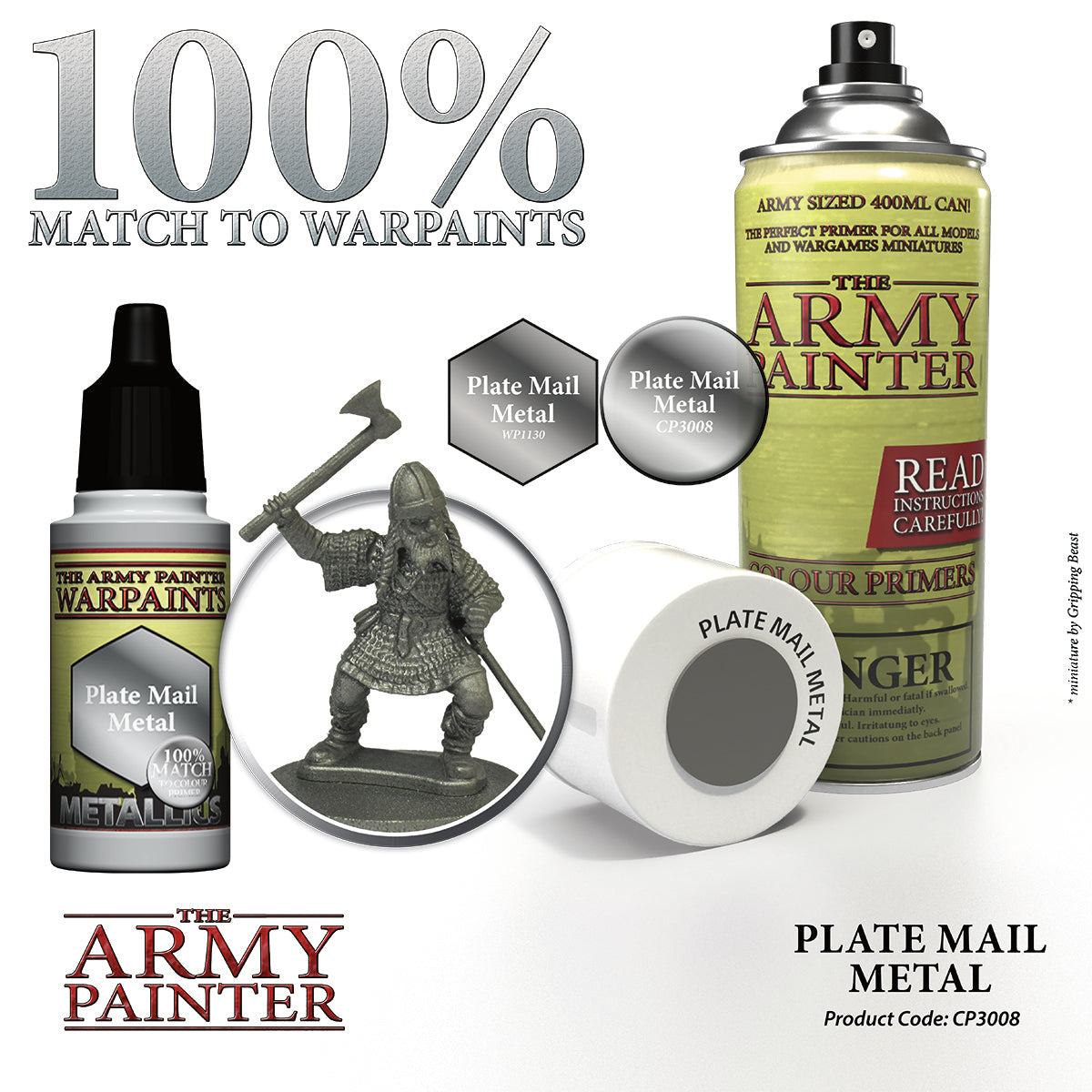 Army Painter: Plate Mail Metal Spray Paint Primer