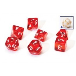 SIRIUS DICE: RED TRANSLUCENT 7 DIE SET