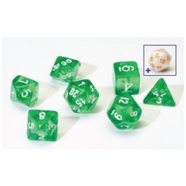 SIRIUS DICE: GREEN TRANSLUCENT 7 DIE SET