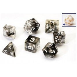 SIRIUS DICE: BLACK CLOUD TRANSPARENT 7 DIE SET