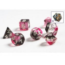 SIRIUS DICE: PINK CLEAR BLACK RESIN 7 DIE SET