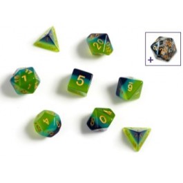 SIRIUS DICE: GREEN BLUE TRANSLUCENT 7 DIE SET