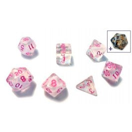 SIRIUS DICE: WHITE CLOUD PINK INK 7 DIE SET