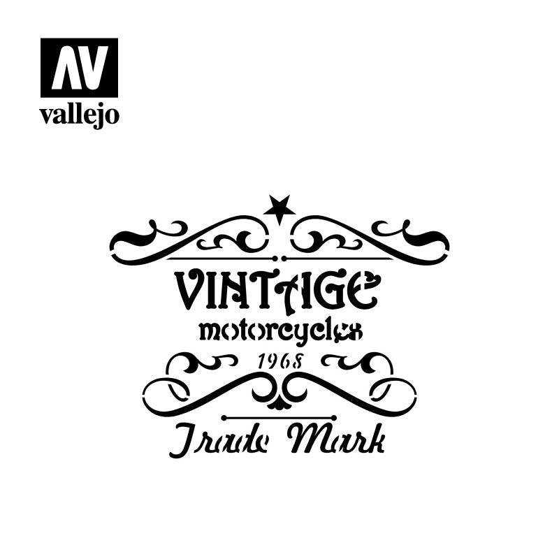 Vallejo: Vintage Motorcycles Sign (4.92 x 4.92 in.)