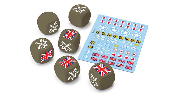 World of Tanks: Miniatures Game - U.K. Upgrade Pack Dice (6) & Decal (1)