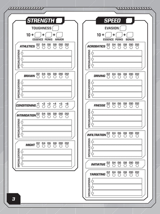 Transformers Roleplaying Game Expanded Character Sheet Journal