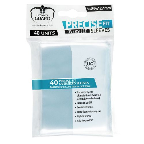 PRECISE-FIT SLEEVES OVERSIZE TRANSPARENT - 40 pack