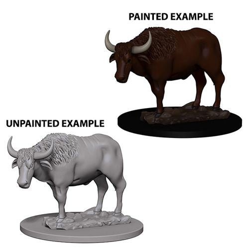 WIZKIDS DEEP CUTS UNPAINTED MINIATURES -W4-OXEN
