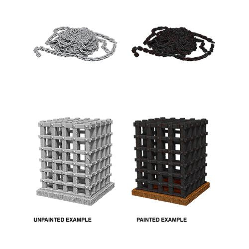 WIZKIDS DEEP CUTS UNPAINTED MINIATURES W6 CAGE AND CHAINS
