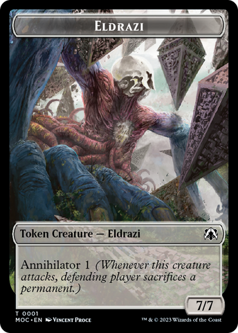 Eldrazi // Angel (4) Double-Sided Token [March of the Machine Commander Tokens]