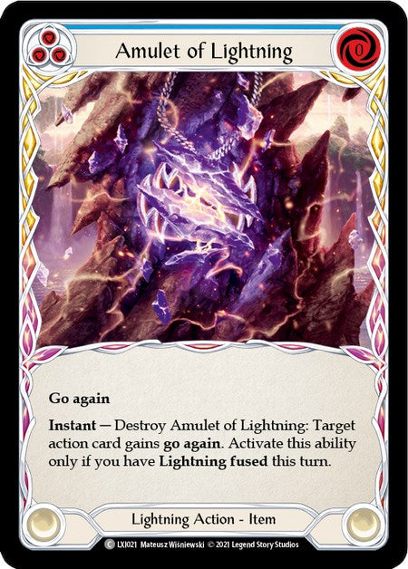 Amulet of Lightning (Blue) [LXI021] (Tales of Aria Lexi Blitz Deck)  1st Edition Normal