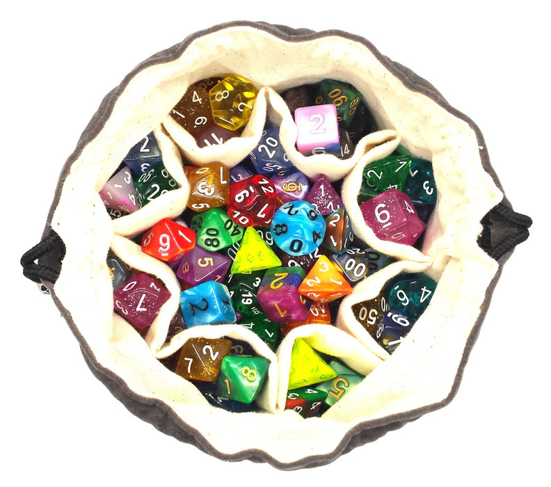 Bag of Many Pouches RPG D&D Dice Bag: Gray