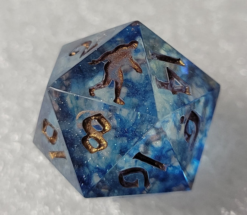 Yeti's Place Dungeon RPG Sharp Dice Set - Blue and White