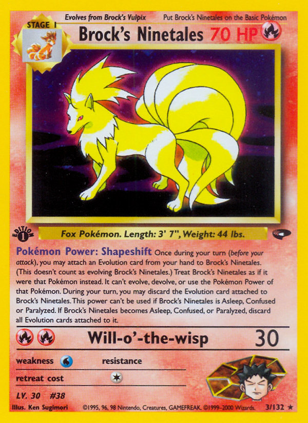 Brock's Ninetales (003/132) [Gym Challenge]
