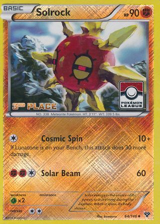 Solrock - 64/146 (Pokemon League) [3rd Place] (064/146) [League & Championship Cards]