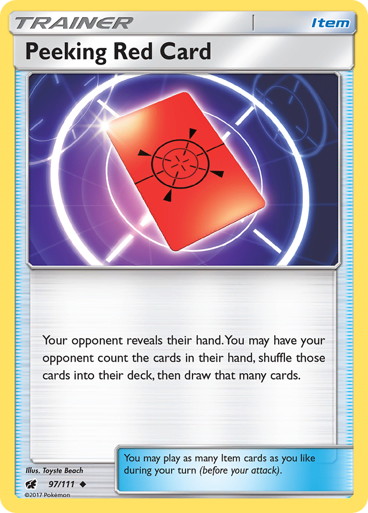 Peeking Red Card (97/111) [SM - Crimson Invasion]