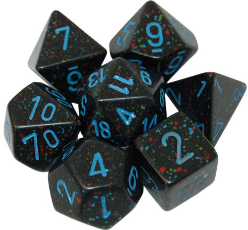 CHESSEX DICE:  7CT Dice Set Speckled Blue Stars (CHX 25338)