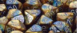 CHESSEX DICE:7CT GEMINI BLUE-GOLD W/WHITE DICE SET (CHX26422)