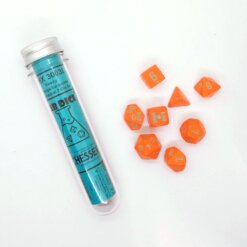 CHESSEX LAB DICE 4 HEAVY: POLY ORANGE/TURQUOISE 7CT (CHX30038)