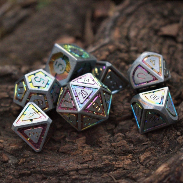 Cleric's Domain Iridescent metal Dice Set