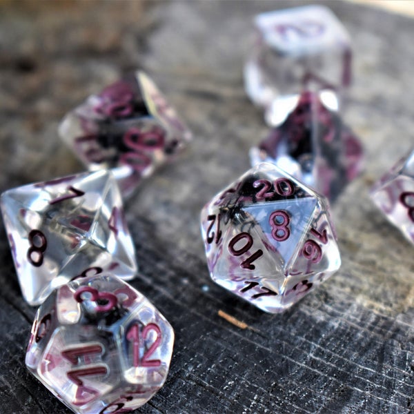 Crimson Shadow Resin Dice Set