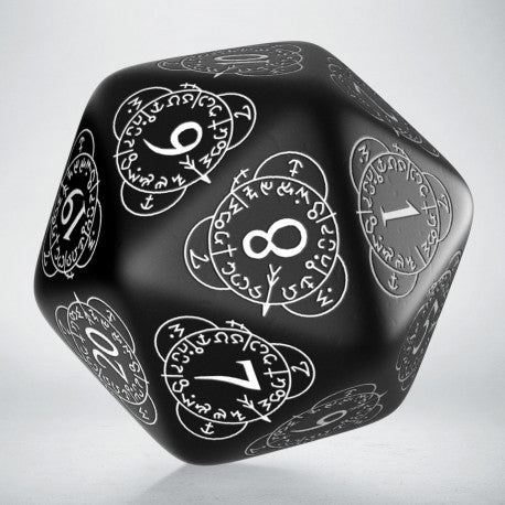 Q-Workshop D20 Level Counter Black & white Die