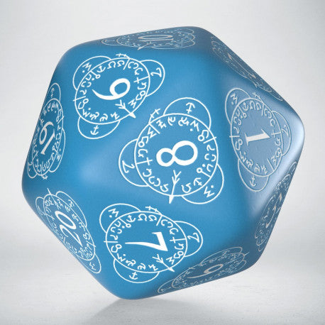 Q-Workshop D20 Level Counter Blue & white Die