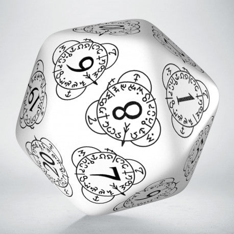 Q-Workshop D20 Level Counter White & black Die