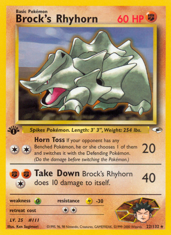 Brock's Rhyhorn (22) (022/132) [Gym Heroes]