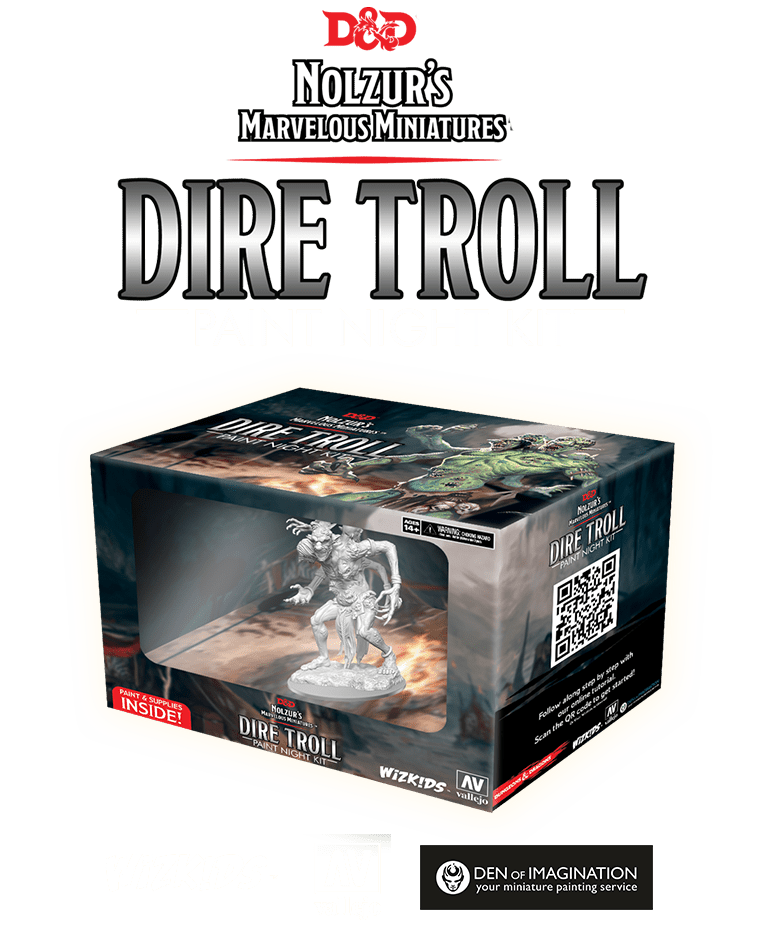 DUNGEONS AND DRAGONS: NOLZUR'S MARVELOUS UNPAINTED MINIATURES: DIRE TROLL PAINT NIGHT KIT