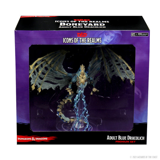 D&D Icons of the Realms Miniatures: Boneyard Premium Set – Blue Dracolich