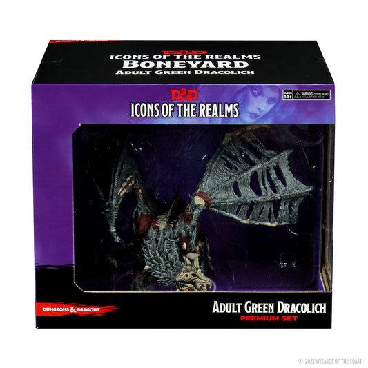 D&D Icons of the Realms Miniatures: Boneyard Premium Set – Green Dracolich