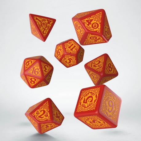 DRAGONSLAYER: RED AND ORANGE DICE SET (7CT)