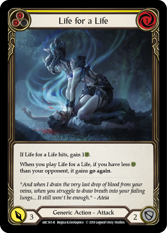 Life for a Life (Yellow) (ARC165) [Arcane Rising]