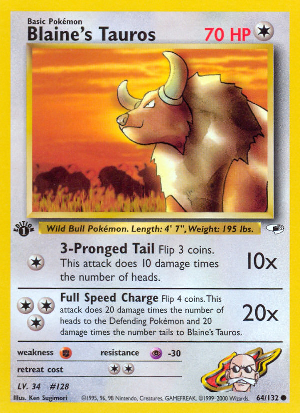 Blaine's Tauros (064/132) [Gym Heroes]