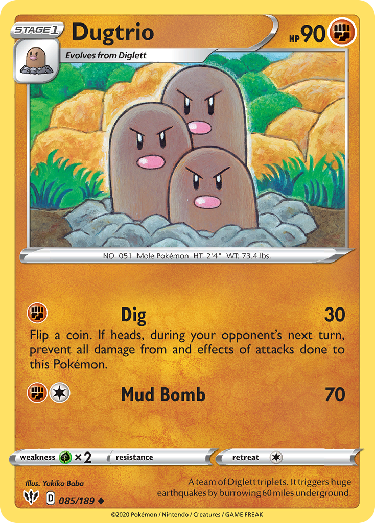 Dugtrio (085/189) [SWSH03: Darkness Ablaze]