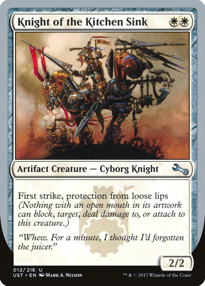 Knight of the Kitchen Sink ("protection from loose lips") [Unstable]
