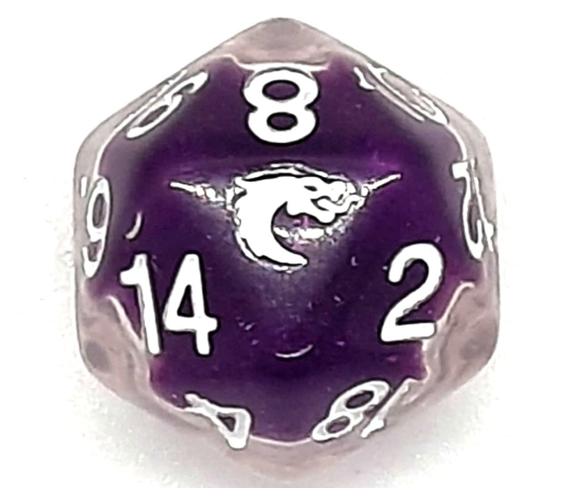 Old School D20 DnD RPG Die: Liquid Infused - Metallic Purple