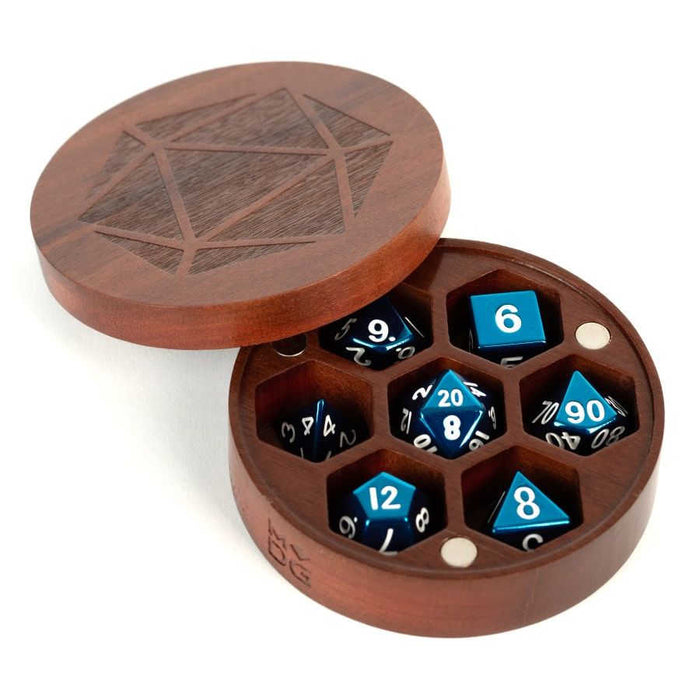 PREMIUM WOOD ROUND DICE CHEST: PURPLE HEART