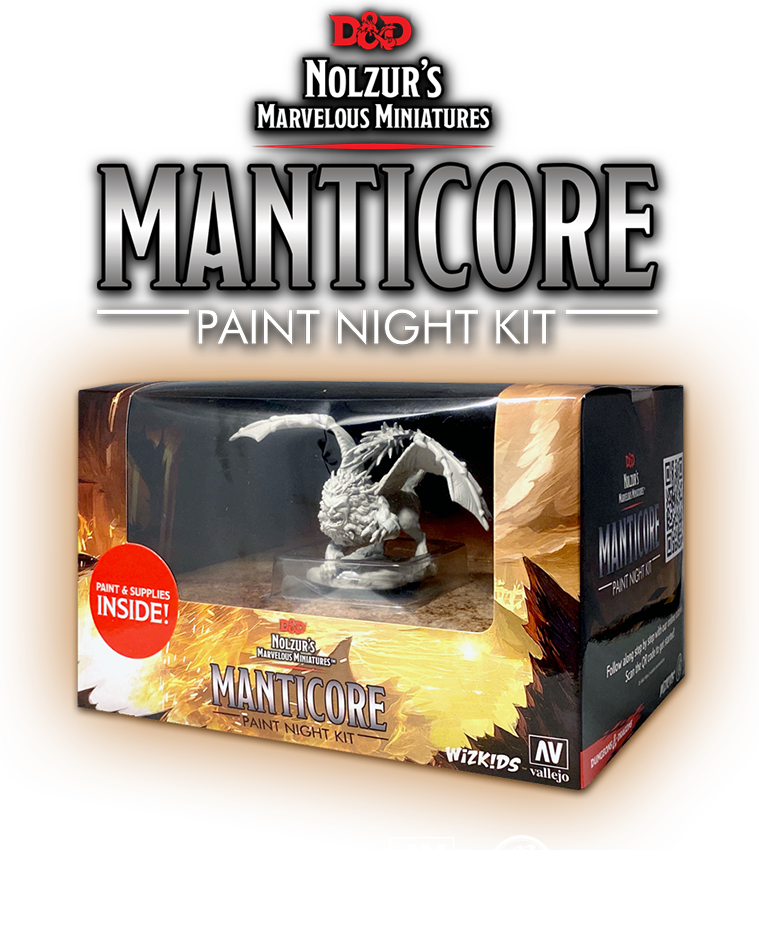 DUNGEONS AND DRAGONS: NOLZUR'S MARVELOUS UNPAINTED MINIATURES: MANTICORE PAINT NIGHT KIT