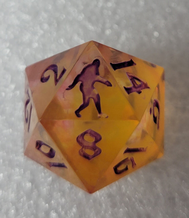 Yeti's Place Dungeon RPG Sharp Dice Set - Orange and Yellow