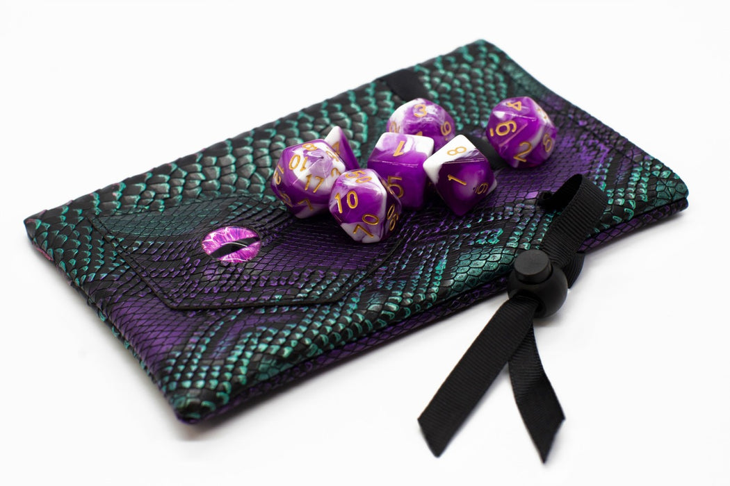 Dragon Eye RPG D&D Dice Bag: Spectral Dragon - Purple & Green