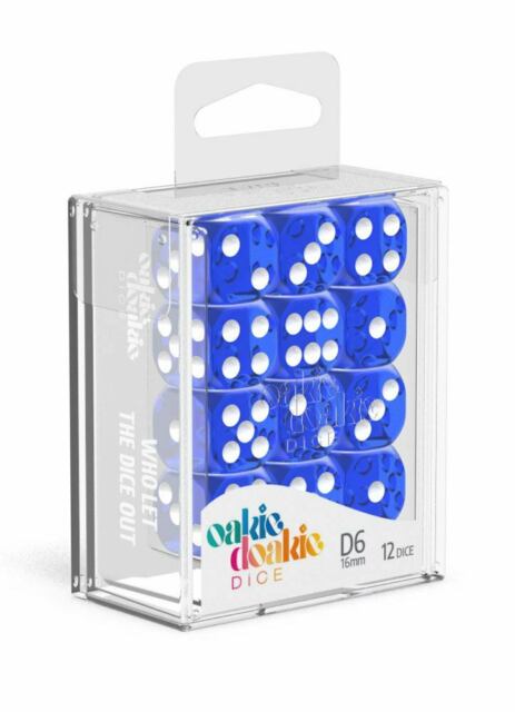 OAKIE DOAKIE DICE: D6 16MM TRANSLUCENT - BLUE (12CT)