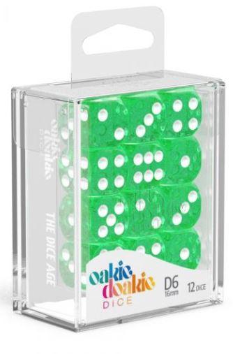 OAKIE DOAKIE DICE: D6 16MM SPECKLED GREEN (12CT)